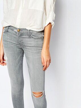 Current Elliott Rig Destroy Released Hem Gray Wash 24